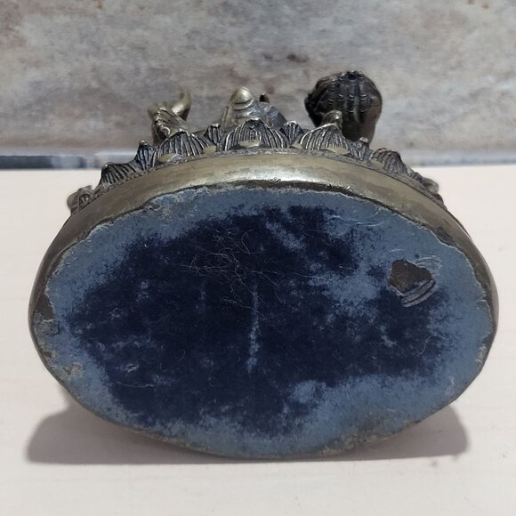 Vintage Metal Brass Seated Ganapati Ganesh Elephant Buddha Statue Sculpture - Picture 5 of 12